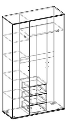 Альтернатива шкаф трехстворчатый в Вилюйске - viluisk.mebelnovo.ru | фото