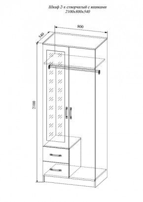 Шкаф двухстворчатый Софи СШК 800.3 в Вилюйске - viluisk.mebelnovo.ru | фото